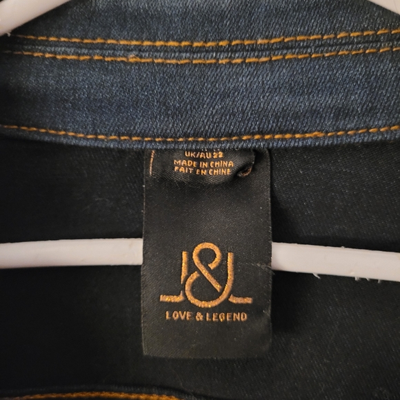 Dark Denim Jean Jacket Size 16 - Picture 3 of 7